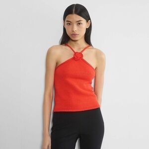 ARITZIA wilfred summer/spring top - Red Halter Neck Women Top